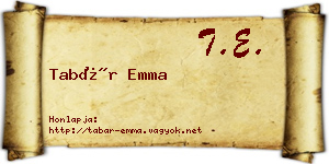 Tabár Emma névjegykártya